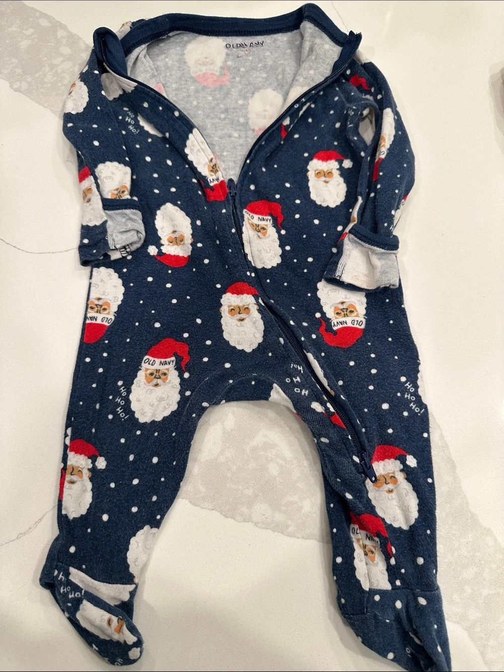 Old Navy Reindeer & Santa Holiday Baby Footed Sleepers